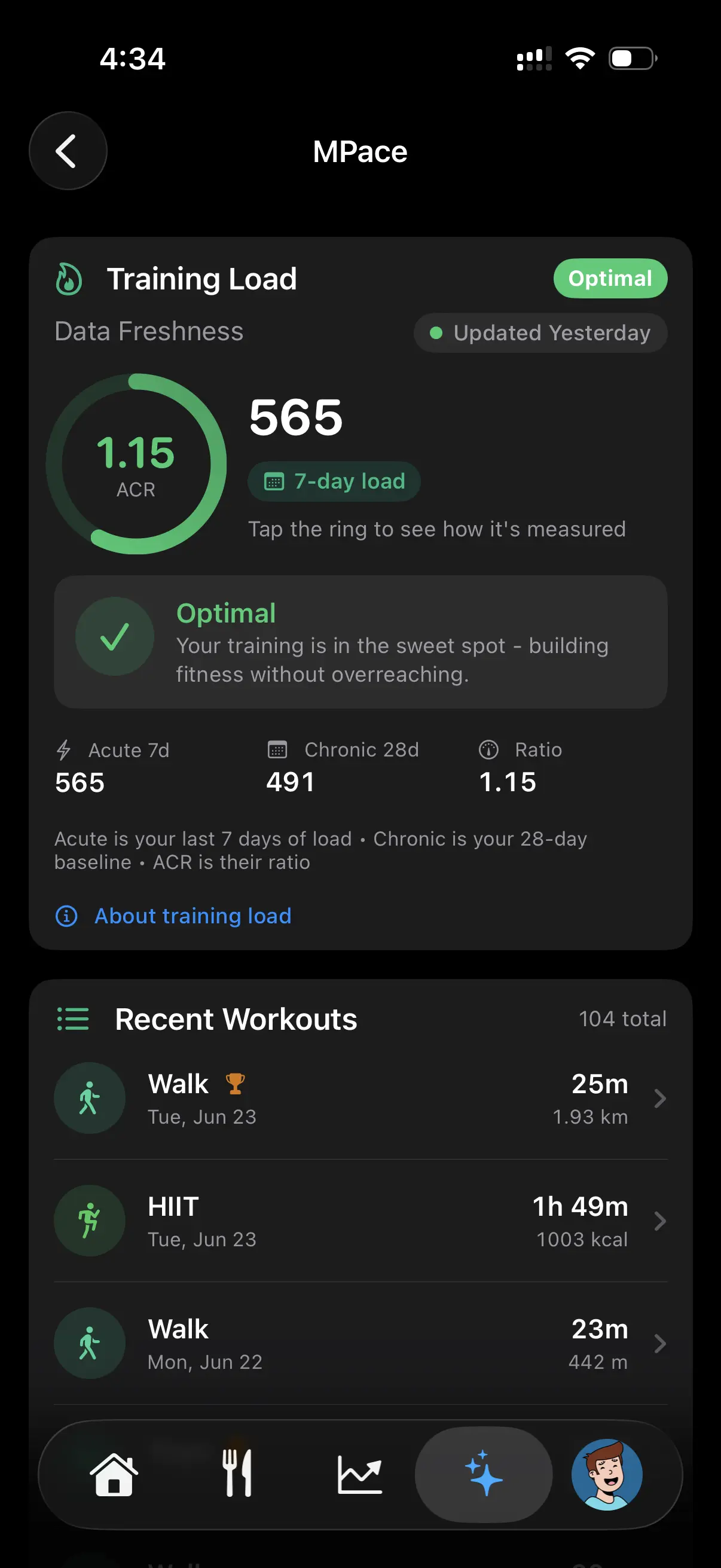 Metapace — Training load